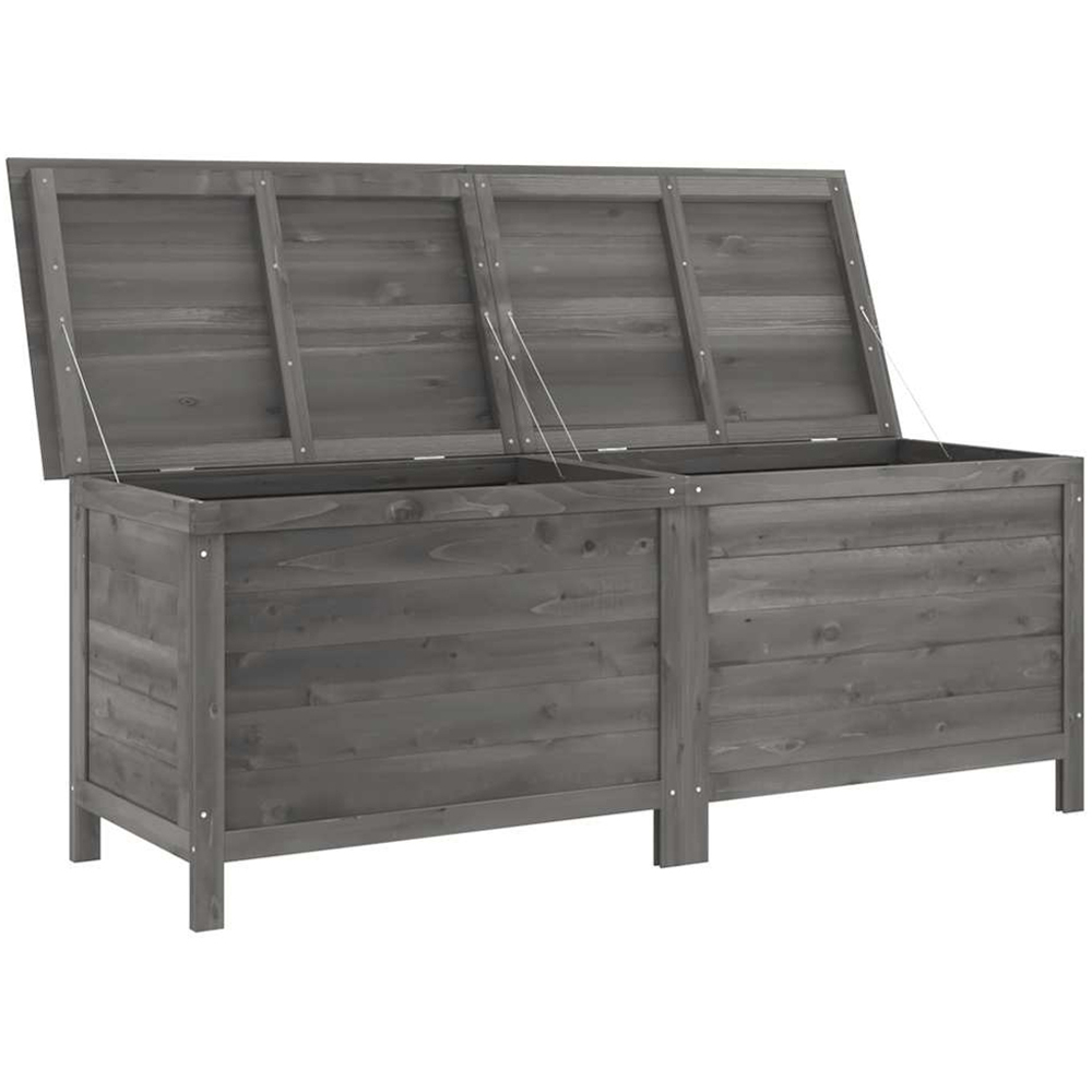 vidaXL 56.5 x 150 x 50cm Anthracite Fir Wood Garden Storage Box Image 2