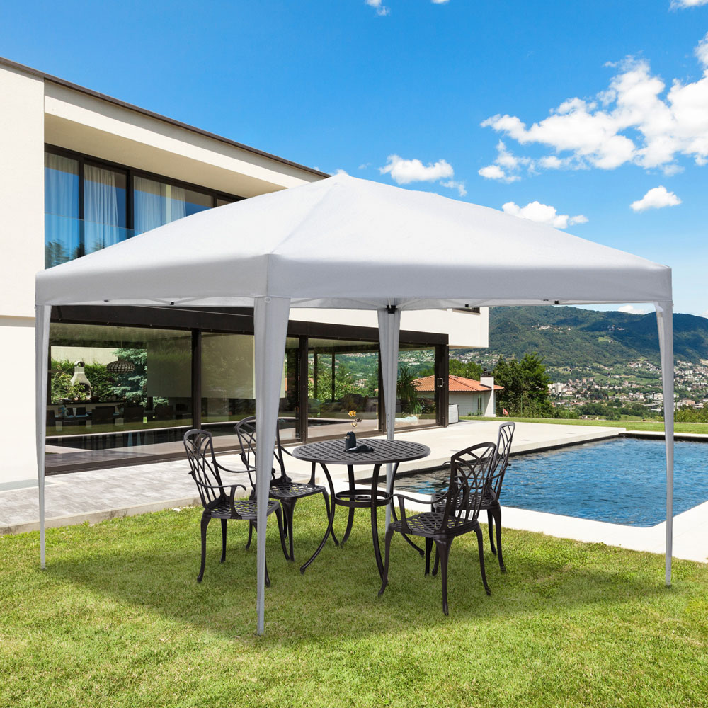 Outsunny 3 x 3m White Marquee Pop Up Gazebo Image 1