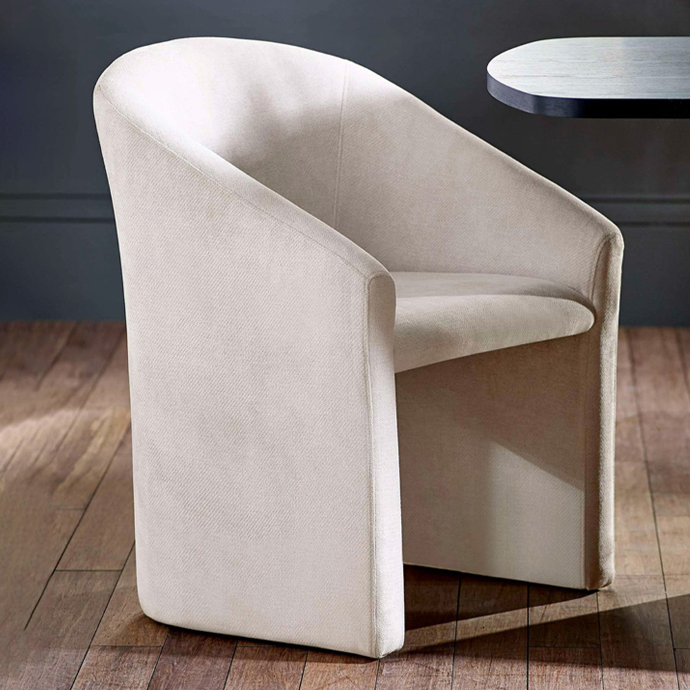 Julian Bowen Anthea Cream Chenille Tub Dining Chair Image 1