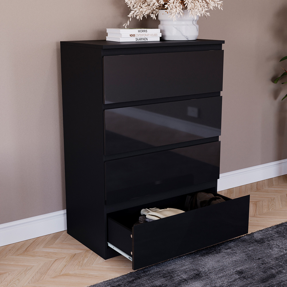 Vida Designs Glinton 4 Drawer Black Chest of Drawers Image 6