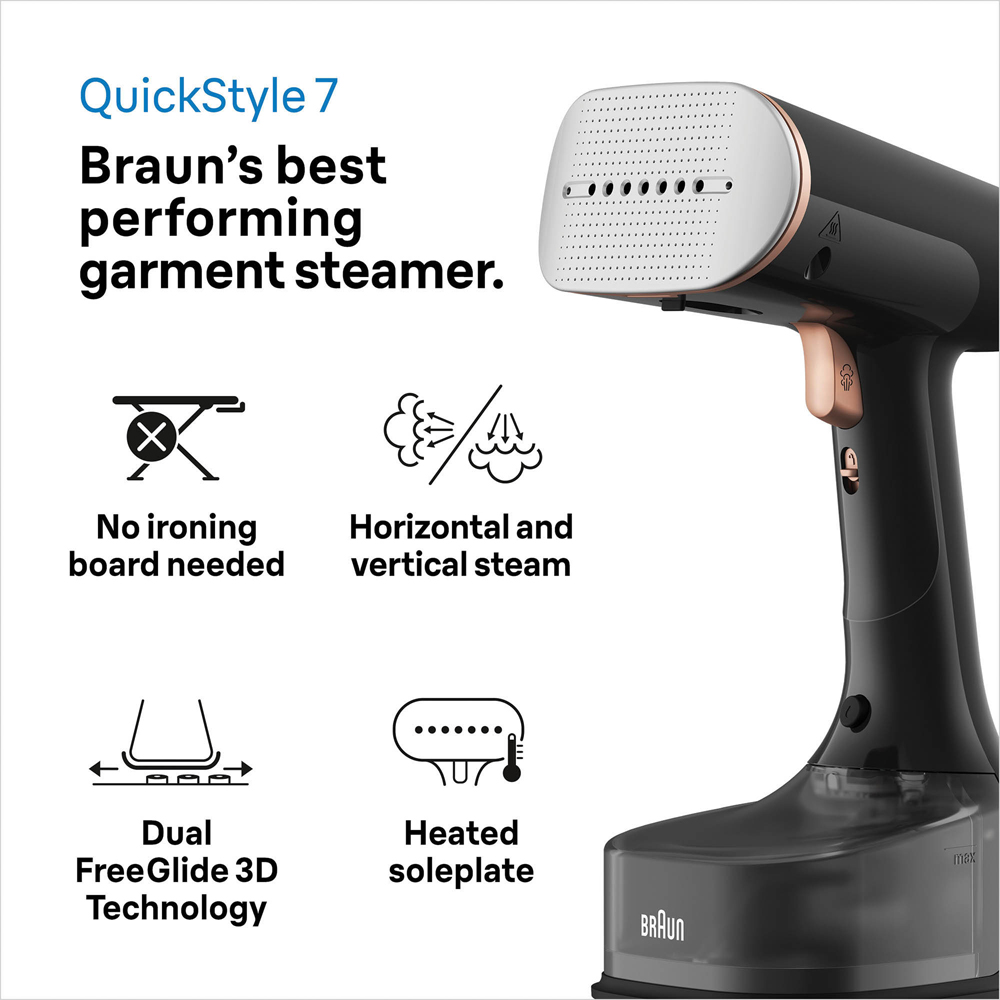 Braun BN7077 Quickstyle 7 Black Garment Steamer 1600W Image 7