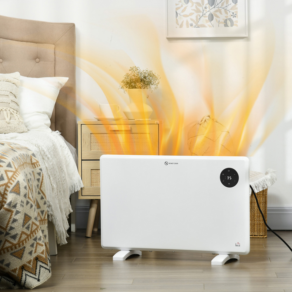 HOMCOM White Electric Convector Heater with LED Display and Remote Image 2