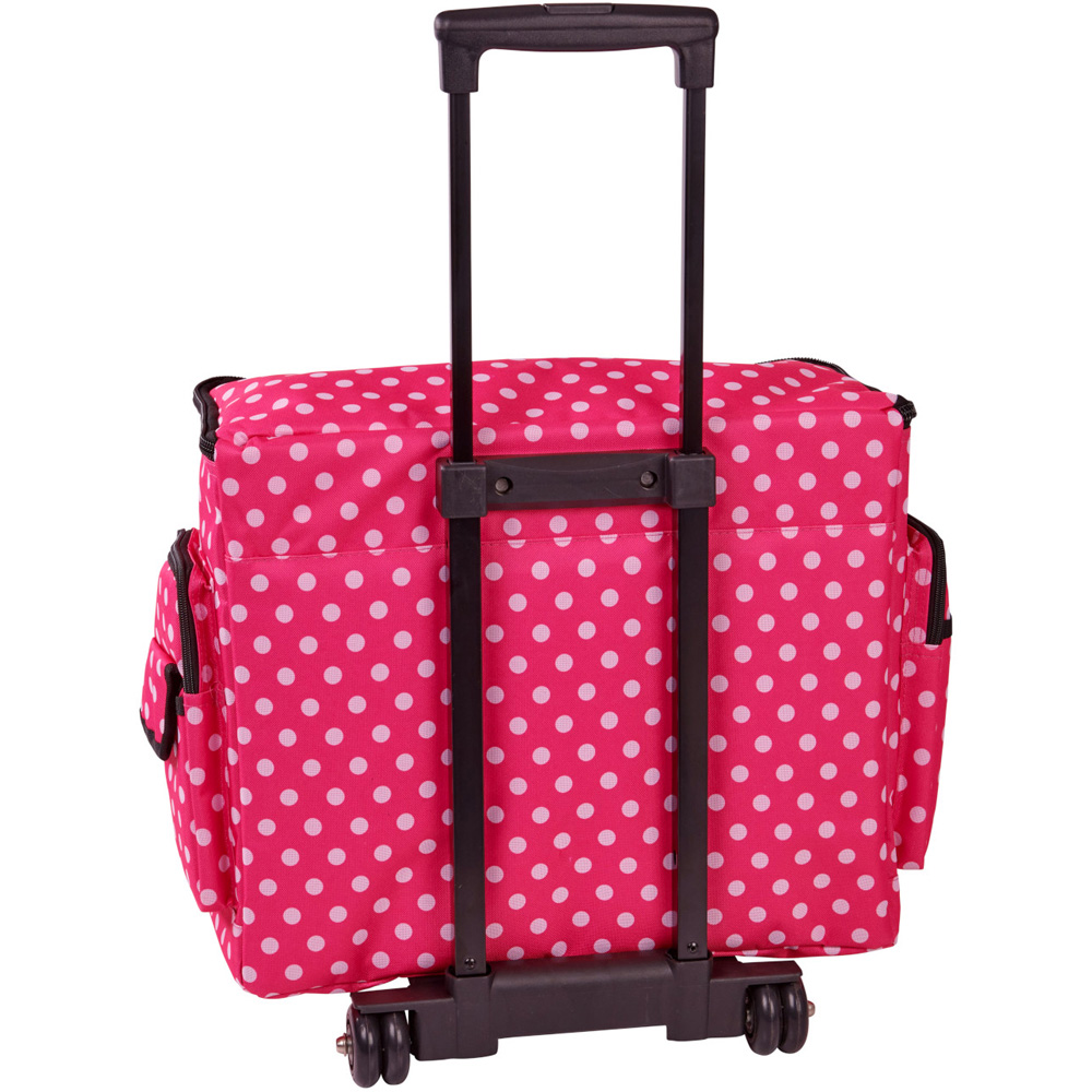 Sewing Online 006108-PINK-DOT Pink Polka Dot Sewing Machine Trolley Bag 47 x 38 x 24cm Image 3