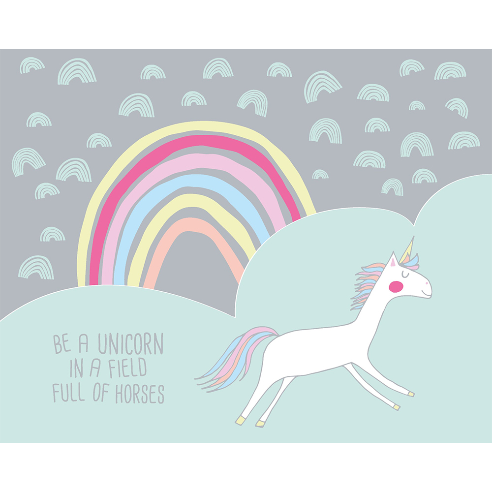 Origin Murals Rainbow Unicorn Multicolour Wall Mural Image 2