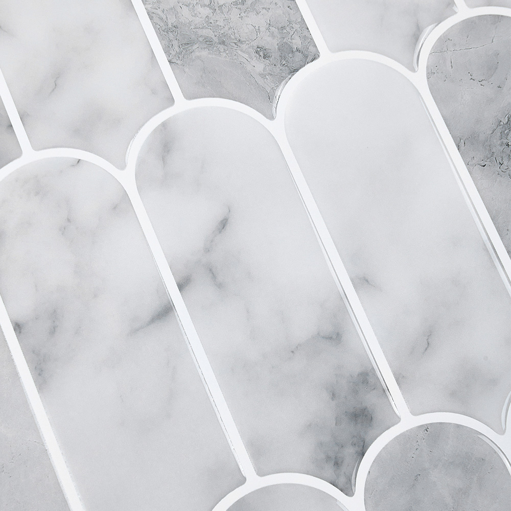 Living and Home Light Grey Marble Arch Self Adhesive Wall Sticker 10 Pack Image 3