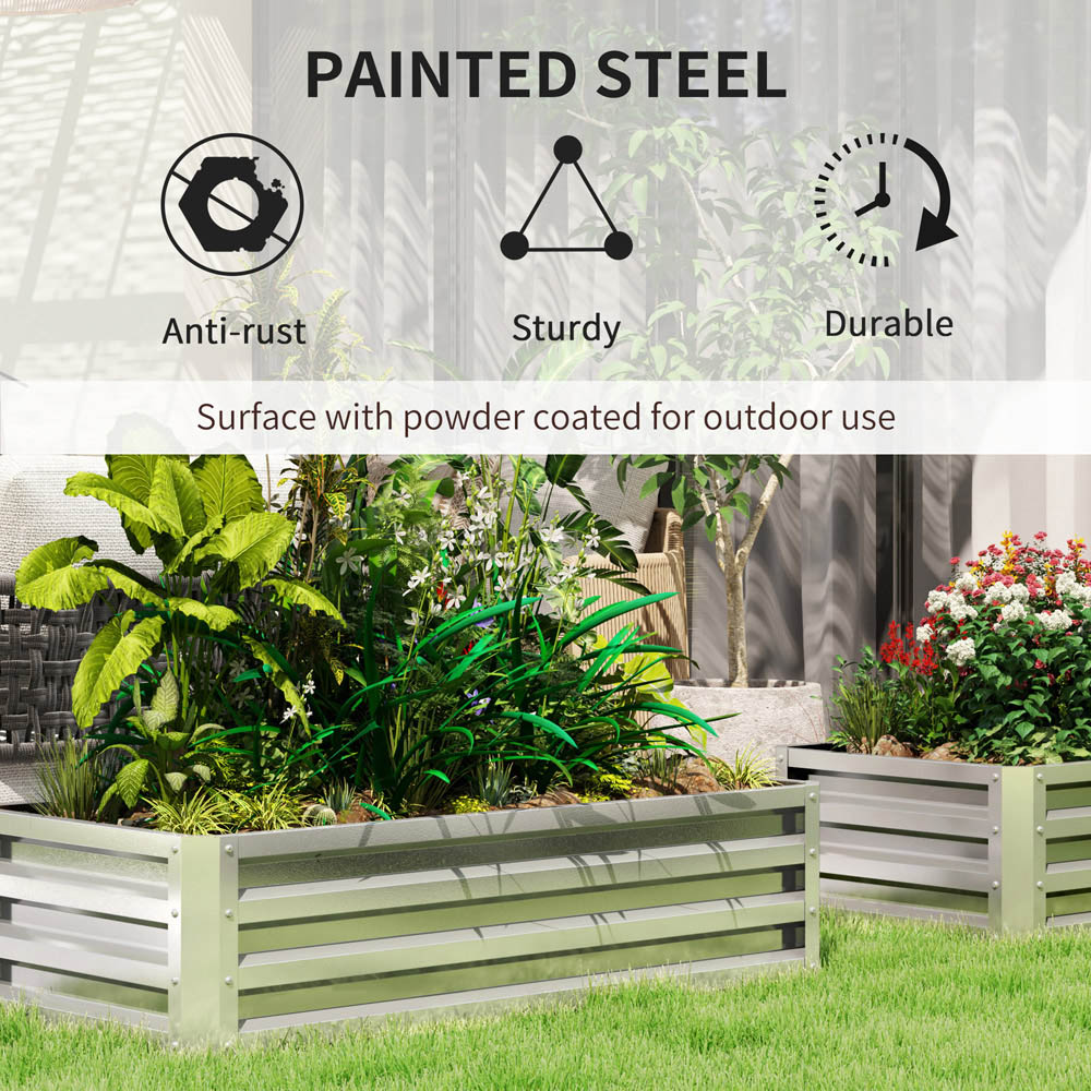 Outsunny Silver Raised Garden Bed 120 x 60 x 30.5cm Image 8