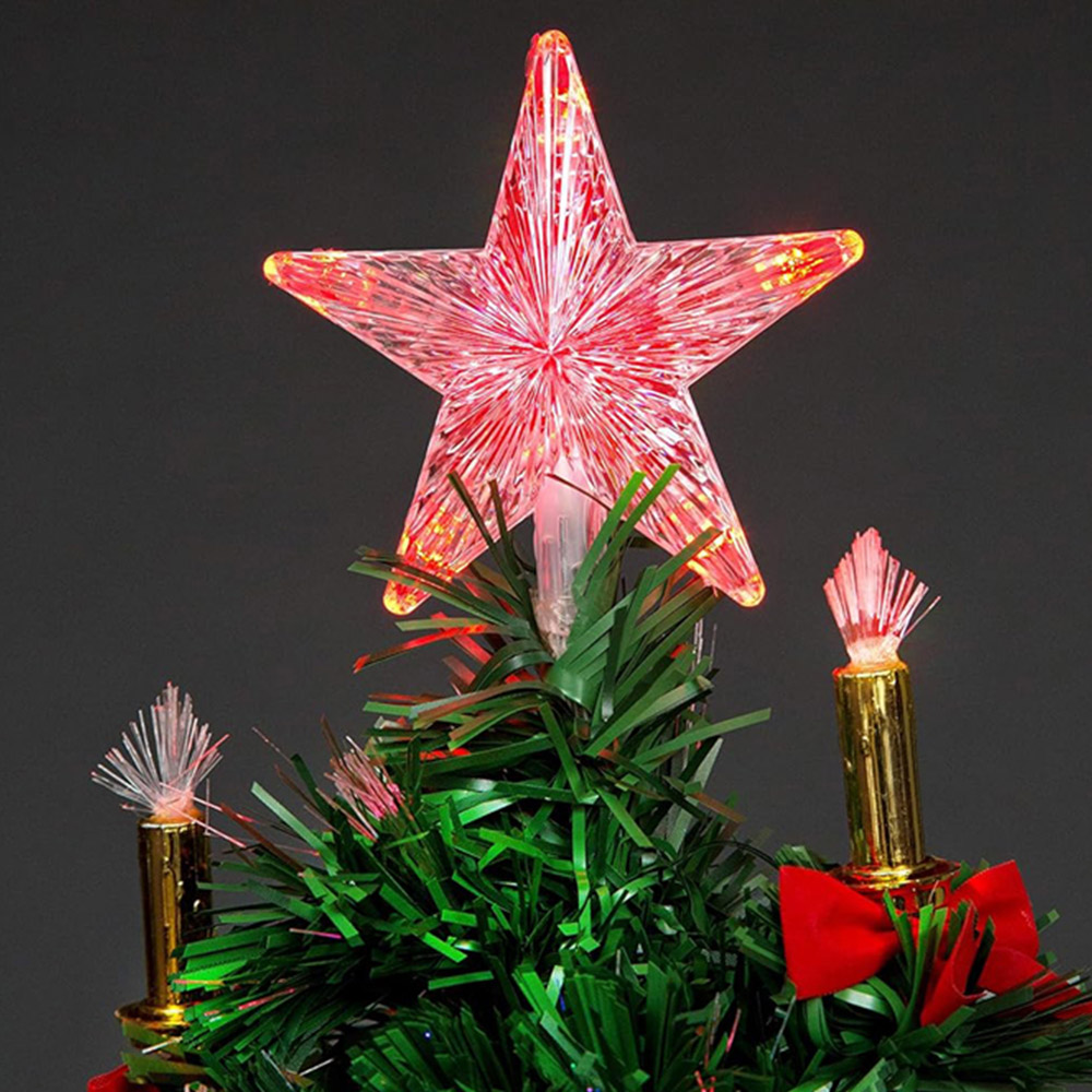 Shatchi Baubles and Stars Fibre Optic Artificial Christmas Tree 5ft Image 3