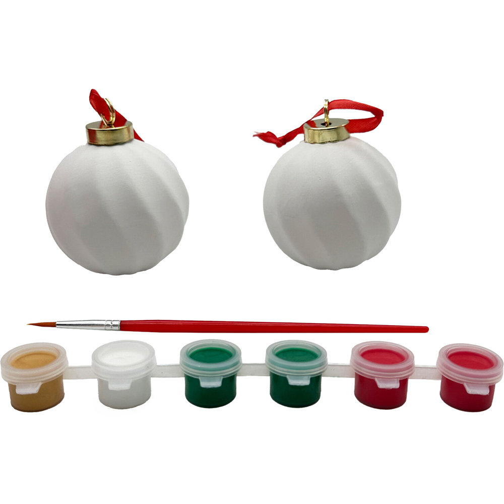 Paint Your Own Ceramic Ribbed Baubles Kit Image 3