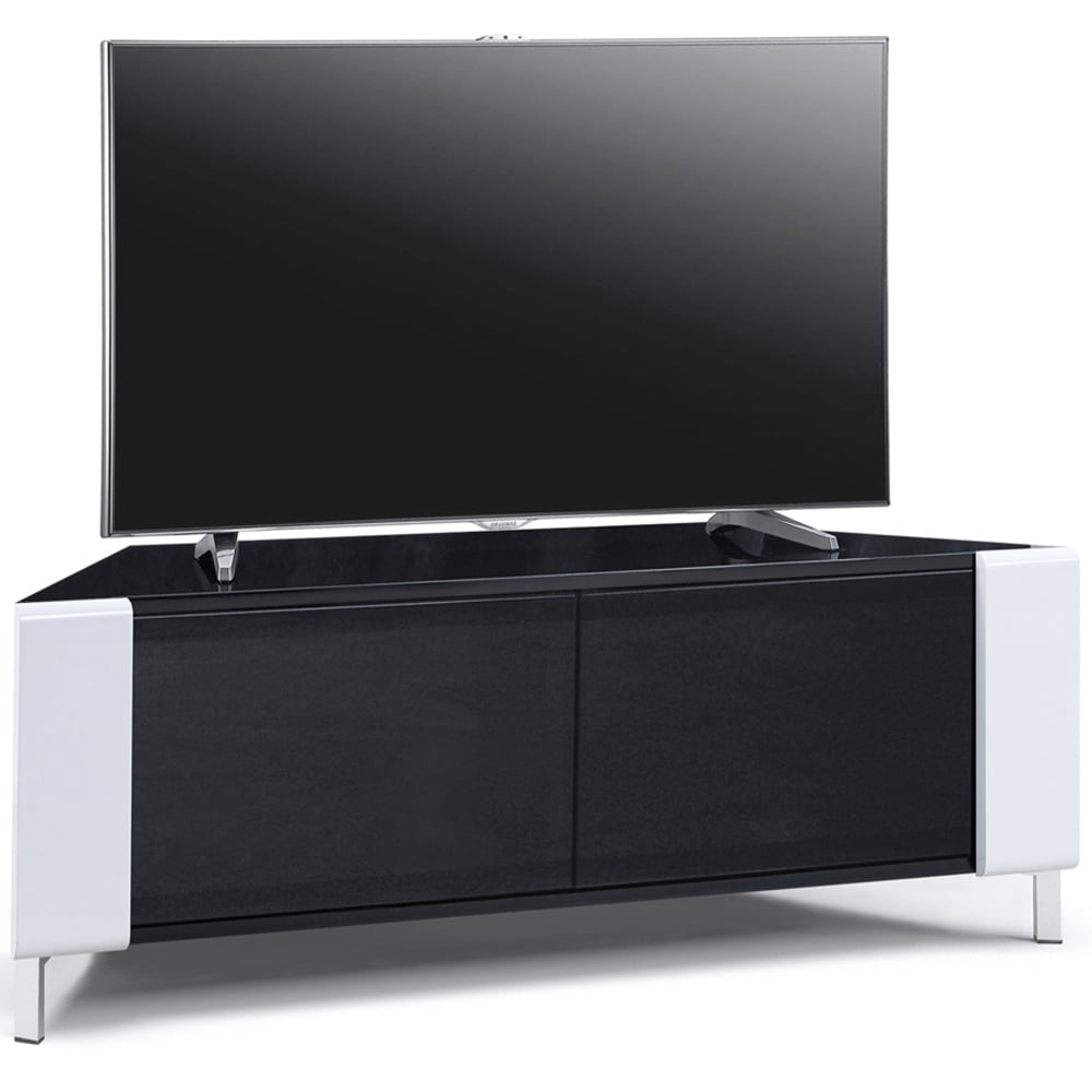 MDA Designs Corvus 2 Door Black and White TV Cabinet Image 5