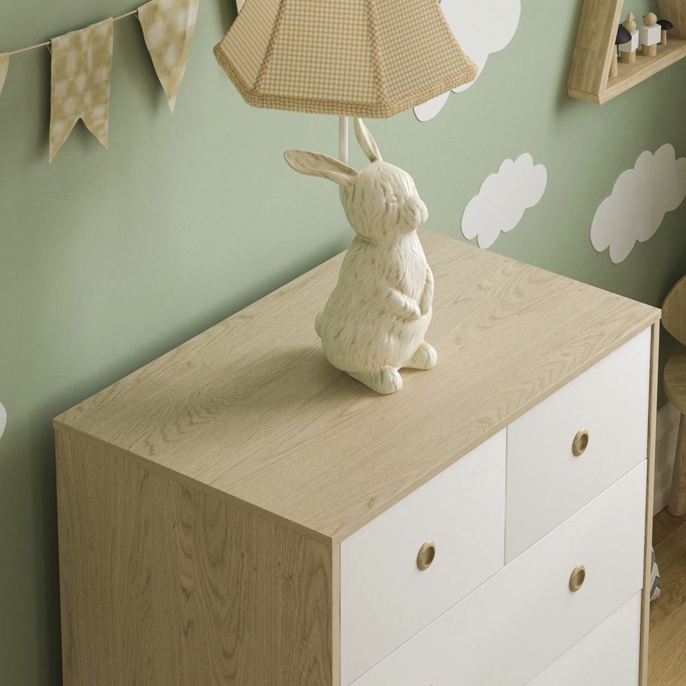 Junior Vida Neptune 5 Drawer White and Oak Storage Chest Image 3