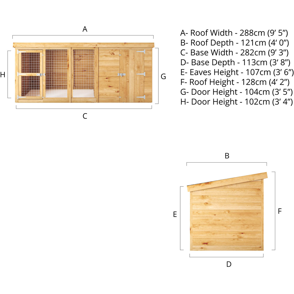 Mercia 10 x 4 Berkshire Dog Kennel and Run Image 4