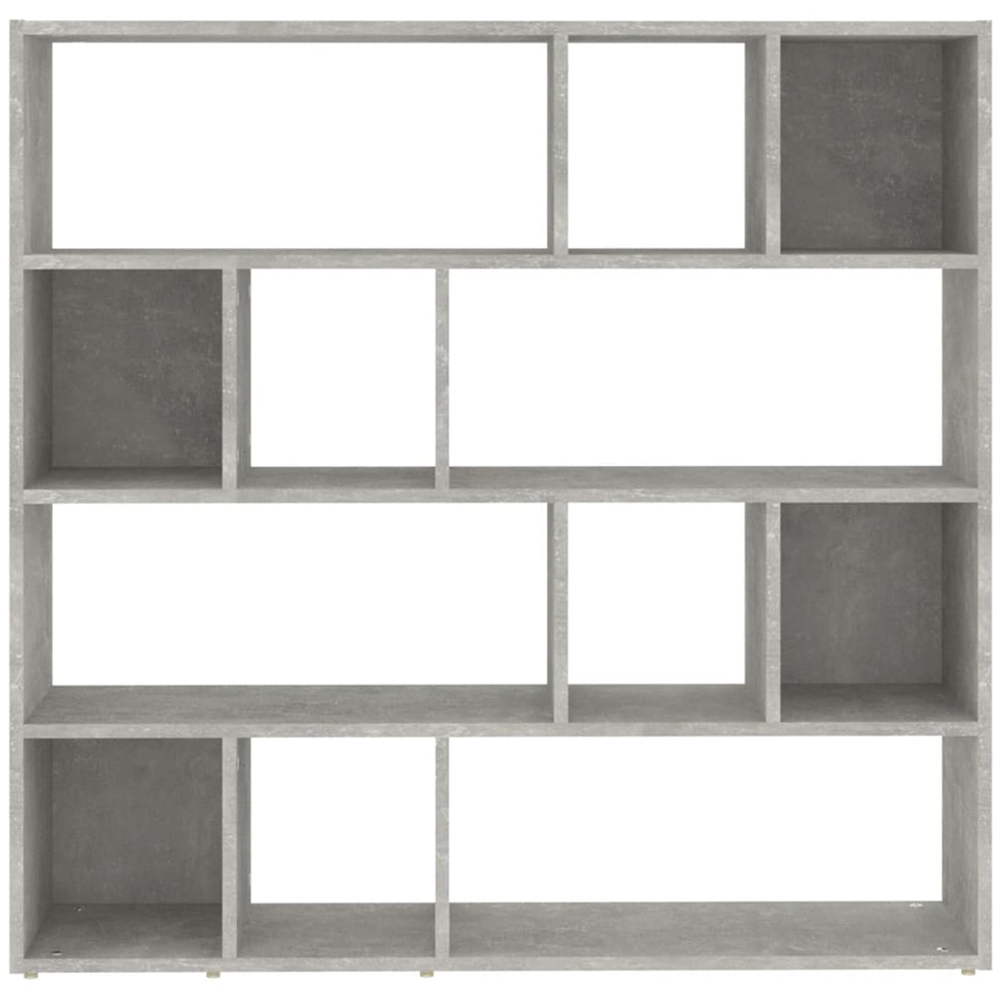 vidaXL 12 Shelf Concrete Grey Bookcase Image 4