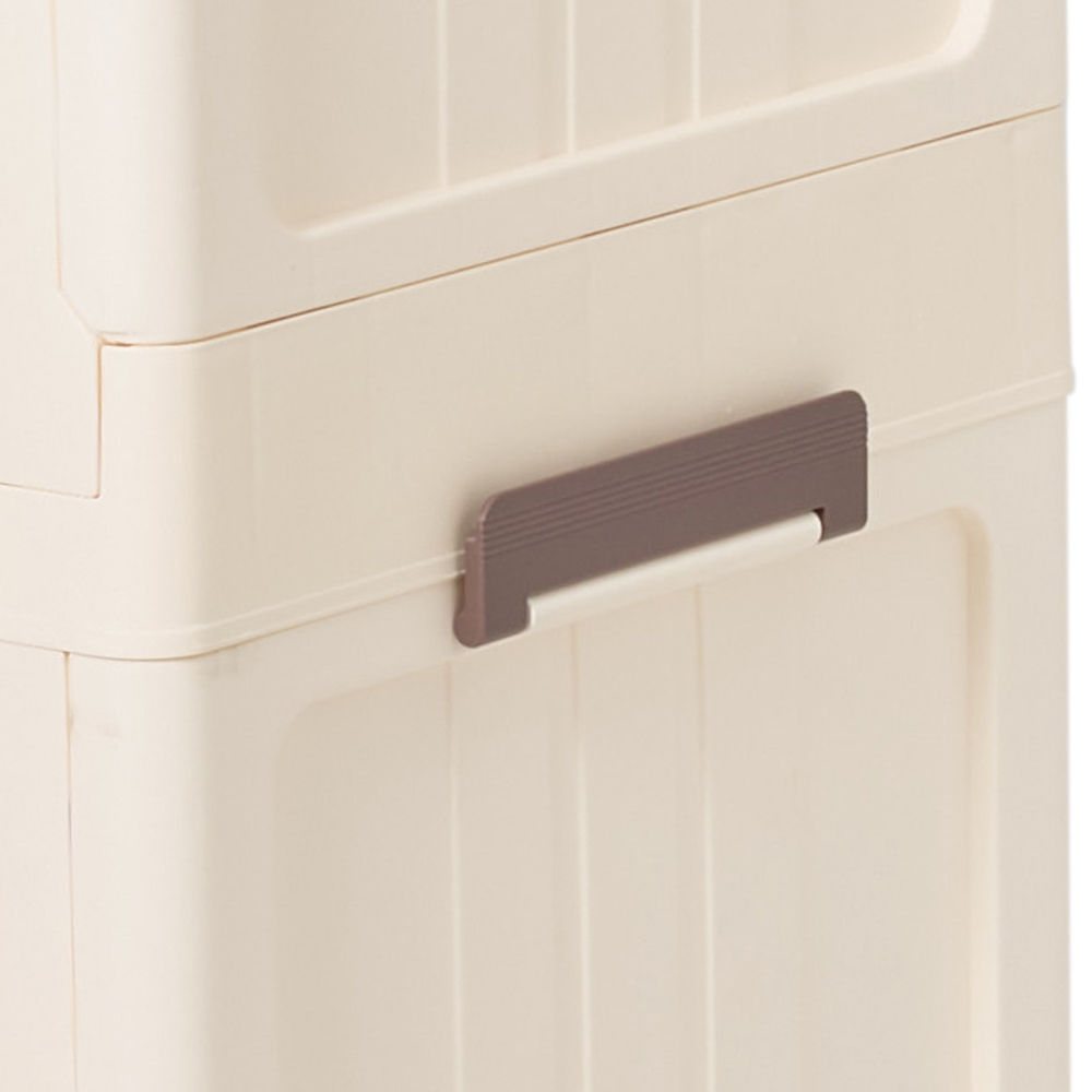 Living and Home 8 Door Cream Foldable Rolling Storage Cabinet Image 5