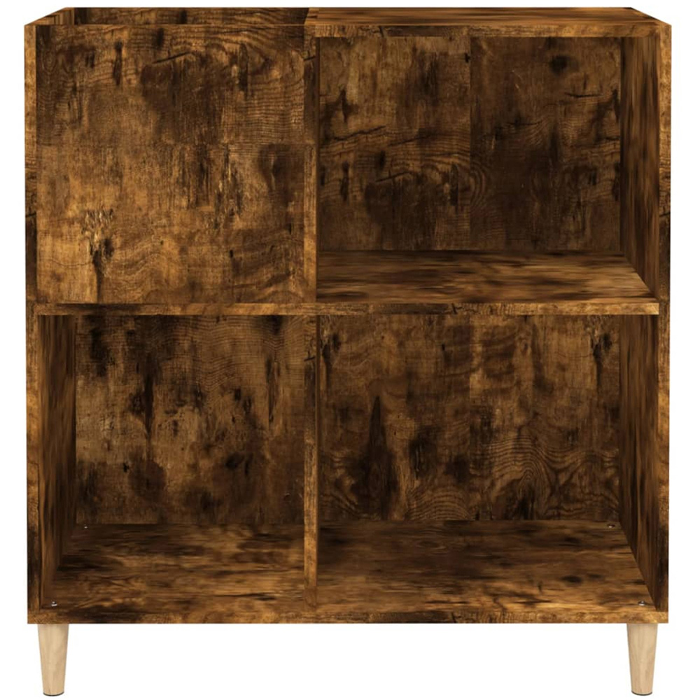 vidaXL 3 Shelf Smoked Oak Record Cabinet Image 5