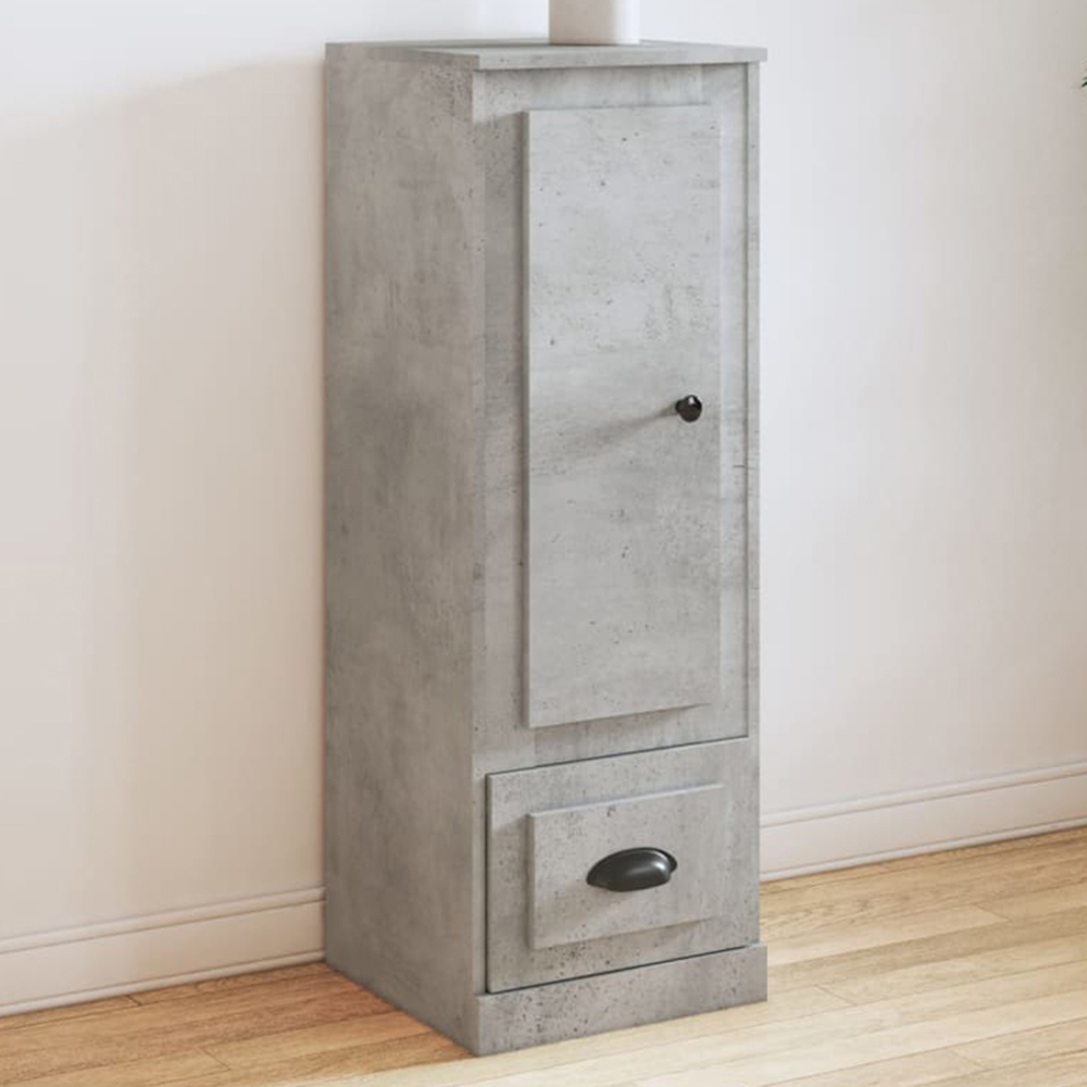 vidaXL Single Door Single Drawer Concrete Grey Highboard Image 1