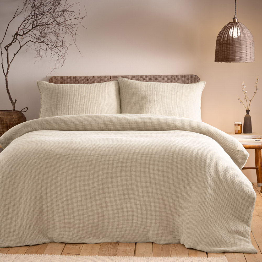 Yard Ribble Double Natural Acid Washed Duvet Cover Set Image 1
