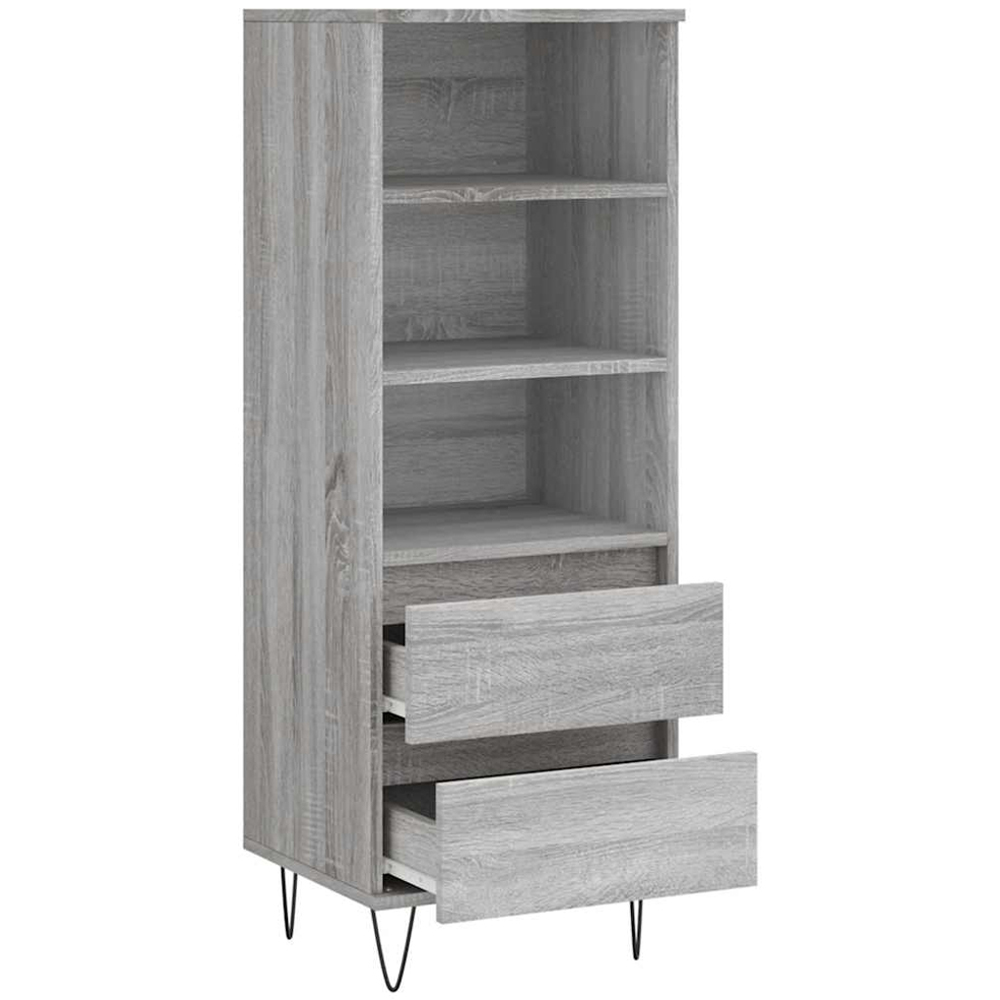 vidaXL 2 Drawer 3 Shelf Grey Sonoma Highboard Image 6