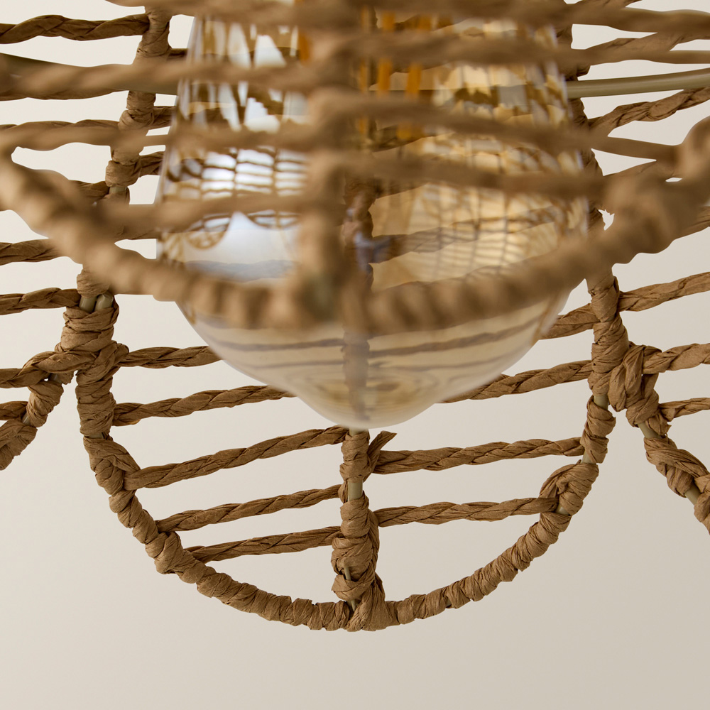 ValueLights Vine Natural Rattan Flower Pendant Lamp Shade Image 3