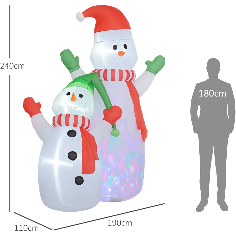 Everglow LED Inflatable Snowman Christmas Decoration 8ft Image 7