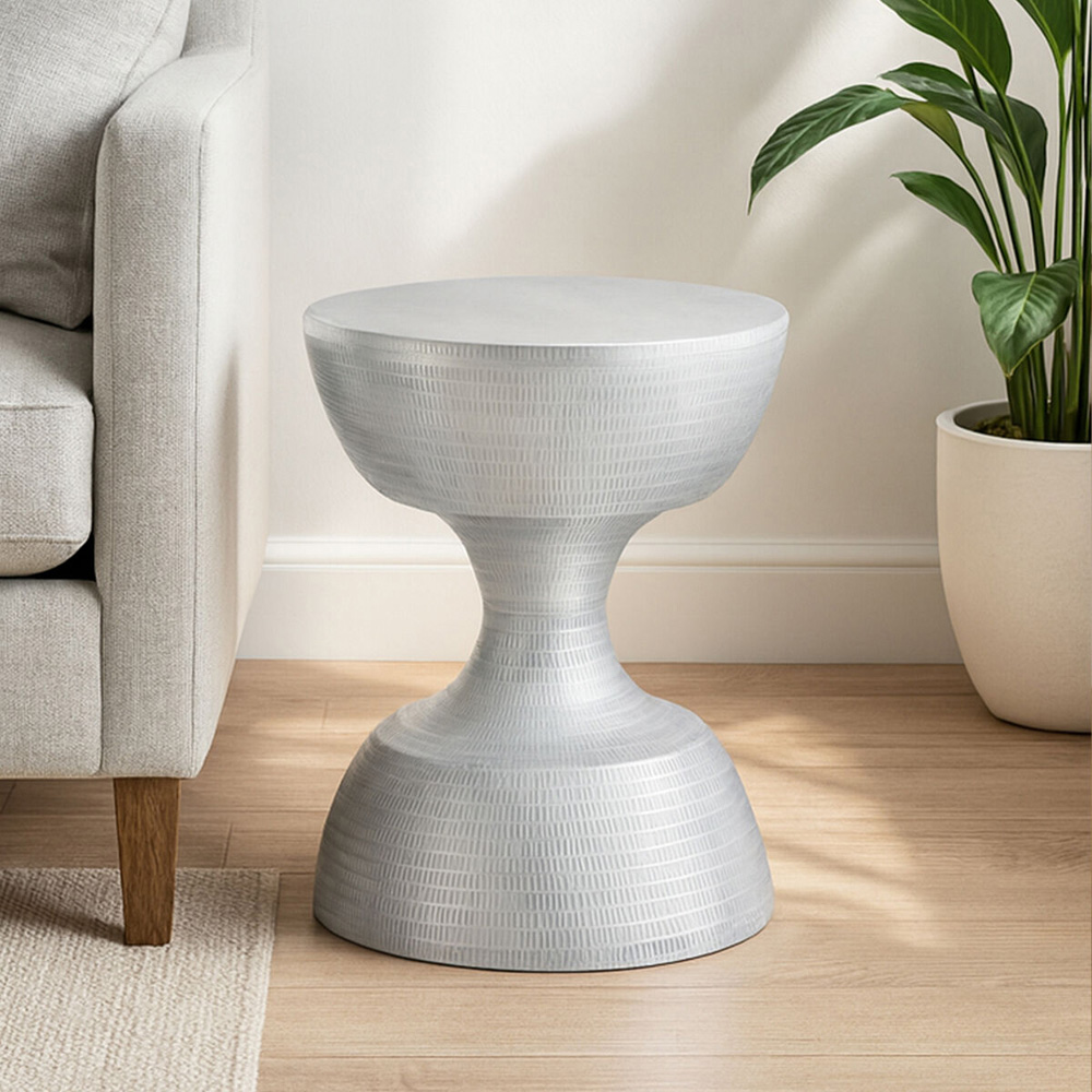 Premier Housewares Matin Textured Aluminium Small Side Table Image 2