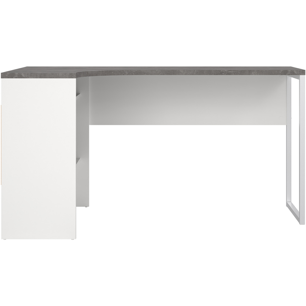 Florence Function Plus 2 Drawer Corner Desk White and Grey Image 6