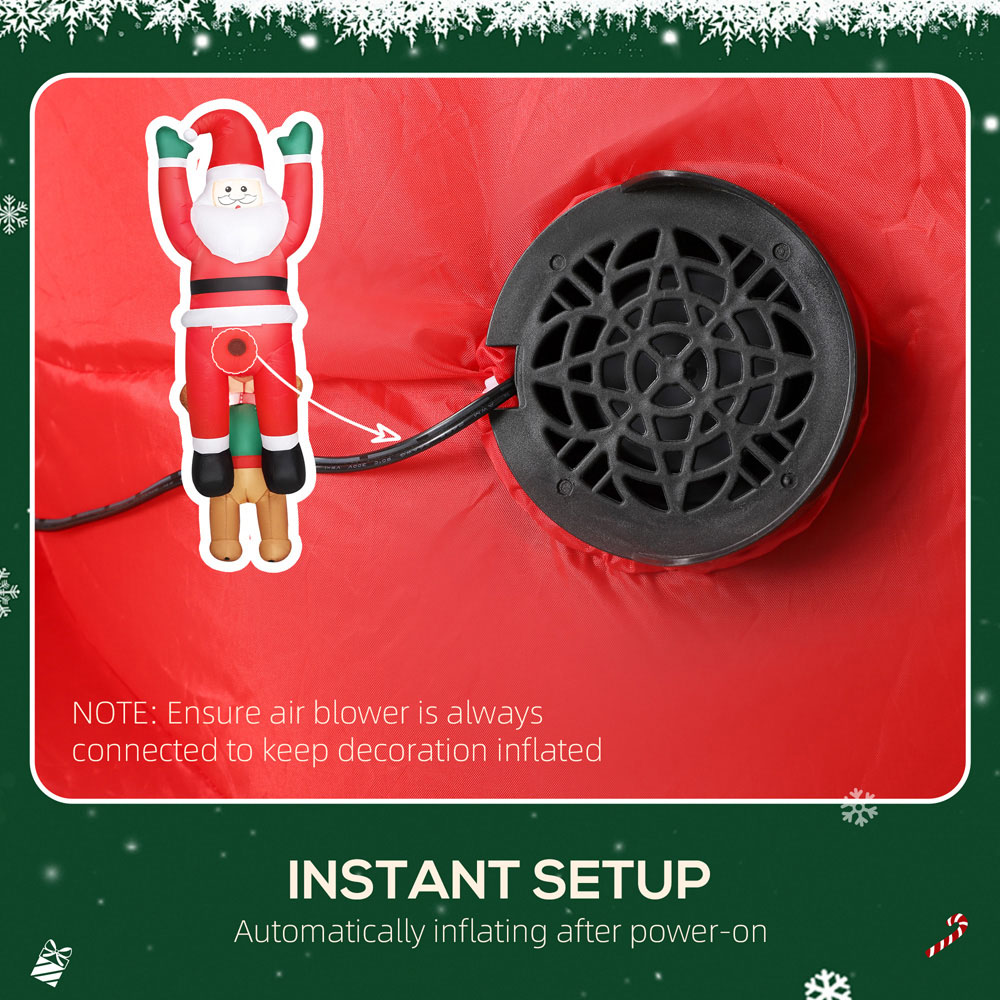 Everglow Christmas Blow Up Inflatable Dog and Santa Decoration with Built-in LEDs 6.9ft Image 6