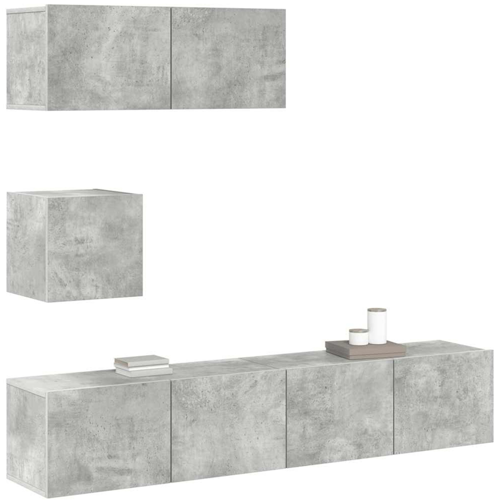 vidaXL 7 Door Concrete Grey Wall Mounted TV Cabinet Image 3