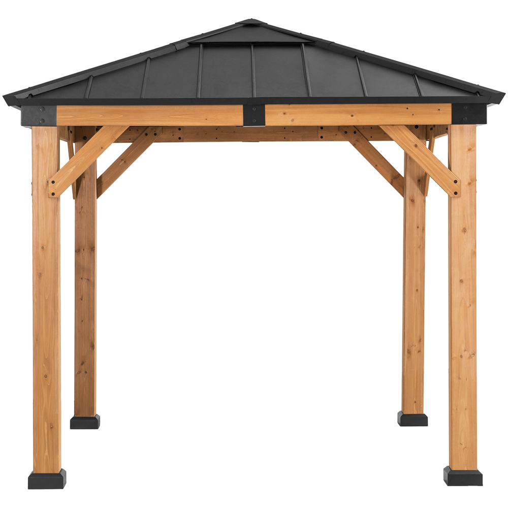 Sunjoy Rapi 2.73 x 2.73m Anthracite Cedar Wood Gazebo Image 2