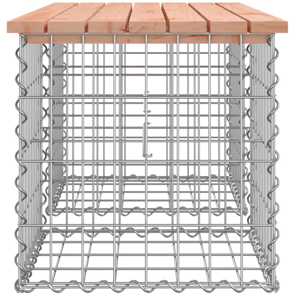 vidaXL Natural Solid Douglas Wood Gabion Design Garden Bench 44 x 103 x 42cm Image 3