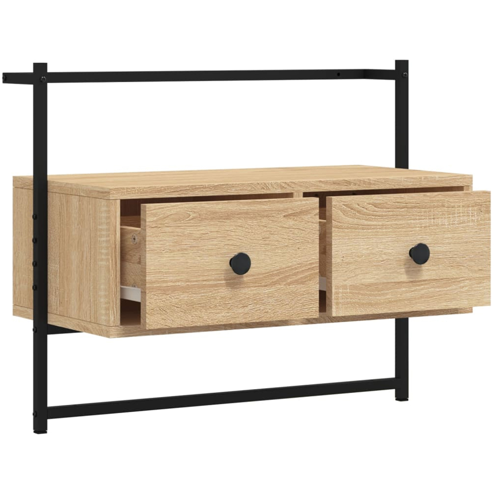 vidaXL 2 Drawer Sonoma Oak Wall Mounted TV Cabinet Image 5