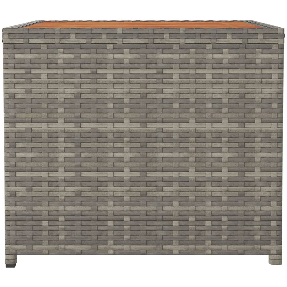 vidaXL Grey Polyrattan and Solid Acacia Wood Tea Table Image 4