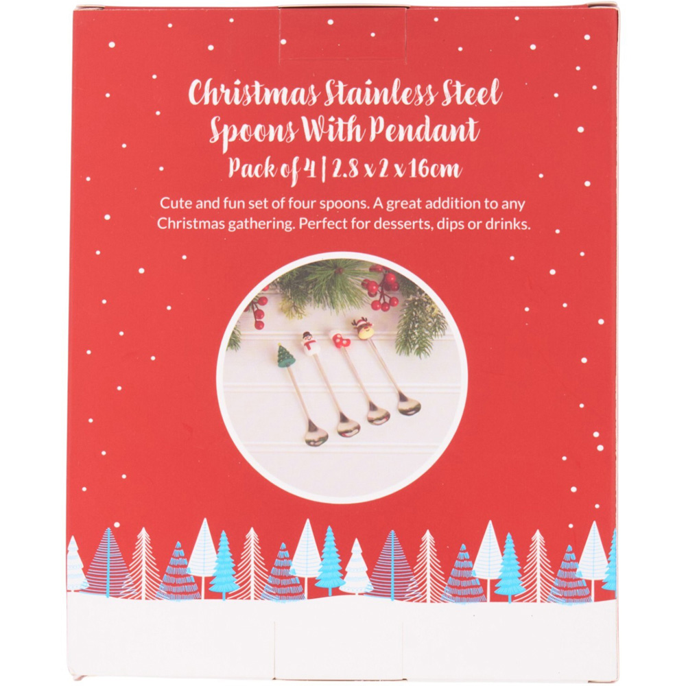 Christmas Stainless Steel Spoons with Pendant Image 2