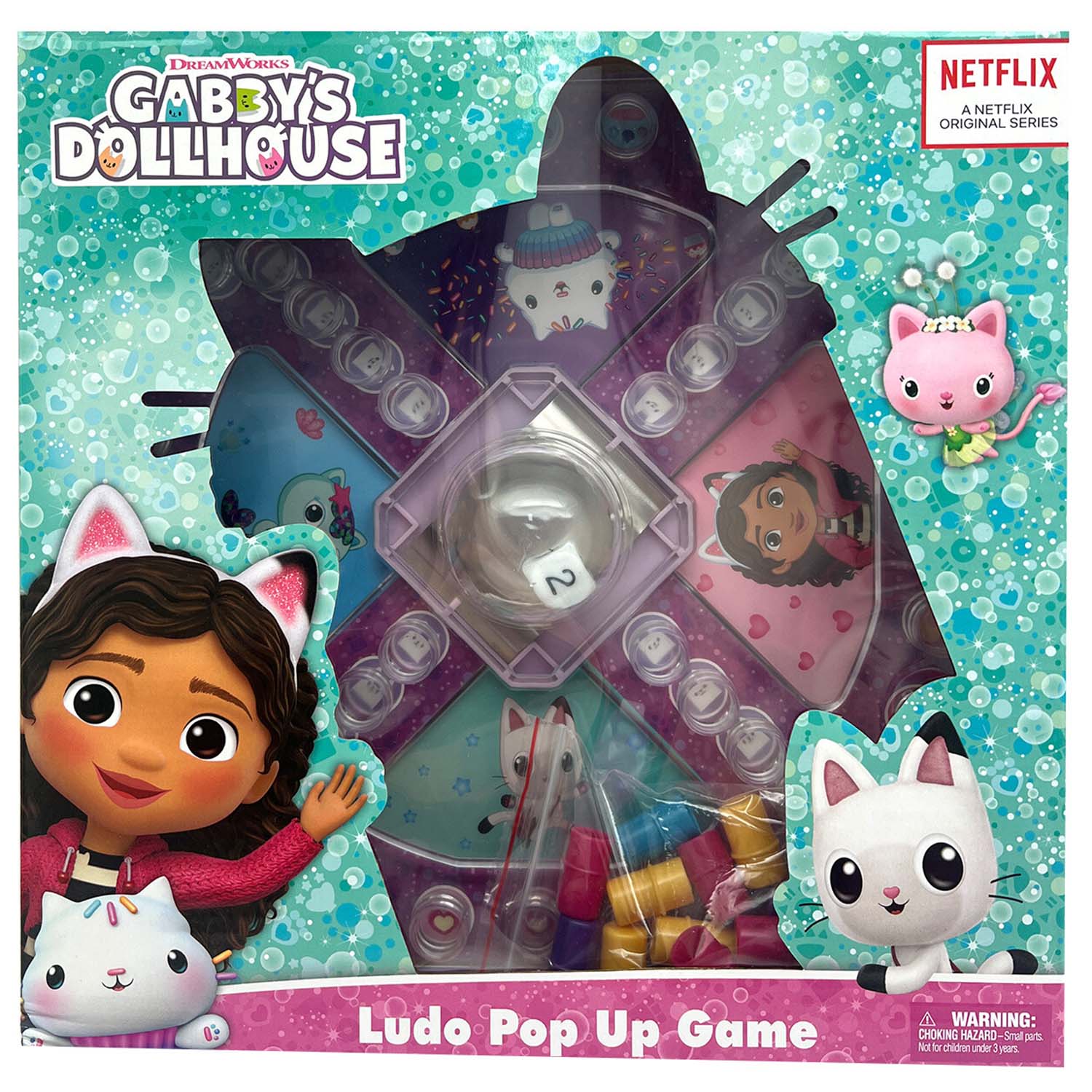 Gabby's Dollhouse Ludo Pop-up Game - Purple Image 1