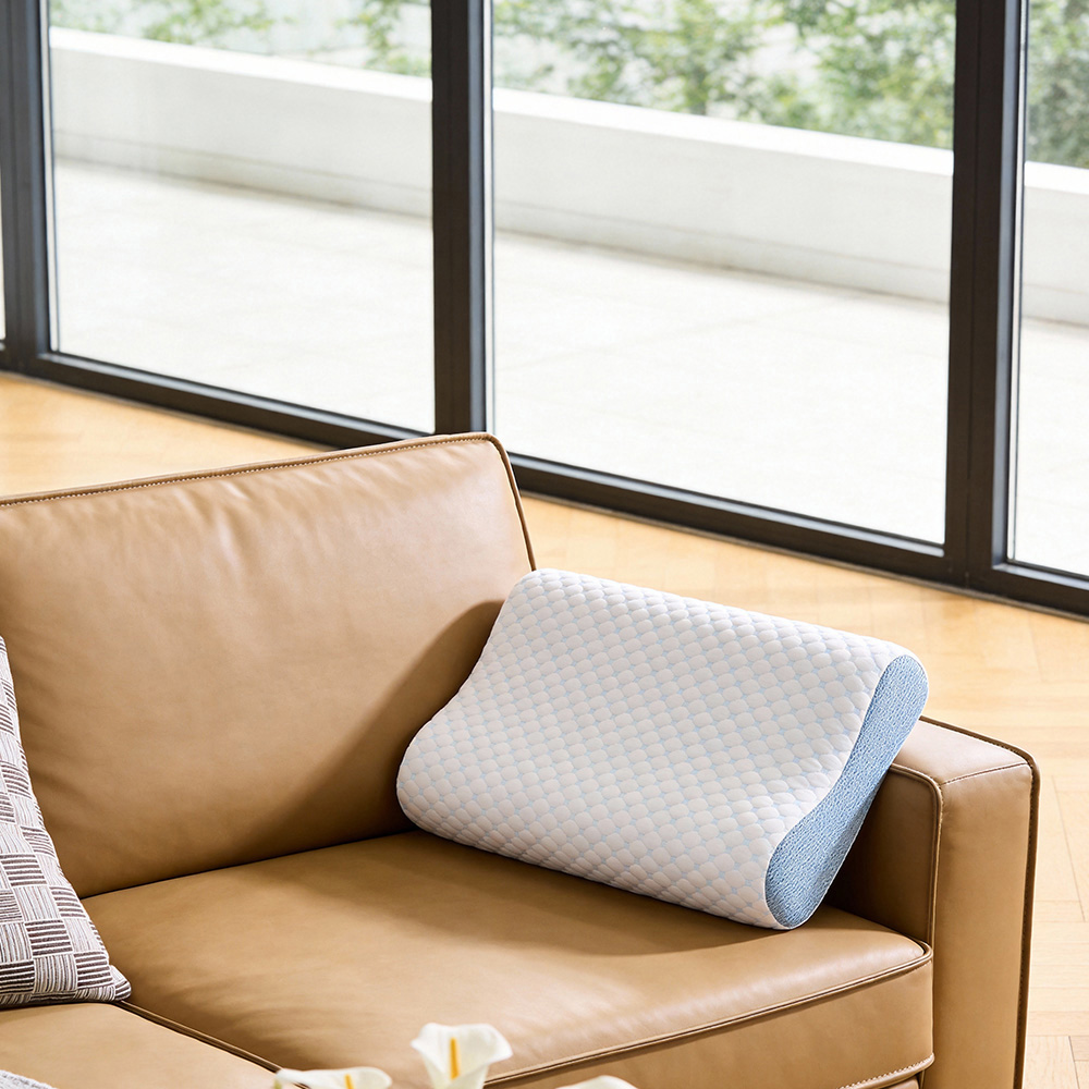 Living and Home White Memory Foam Cooling Pillow with Removable Cover 60 x 40cm Image 2
