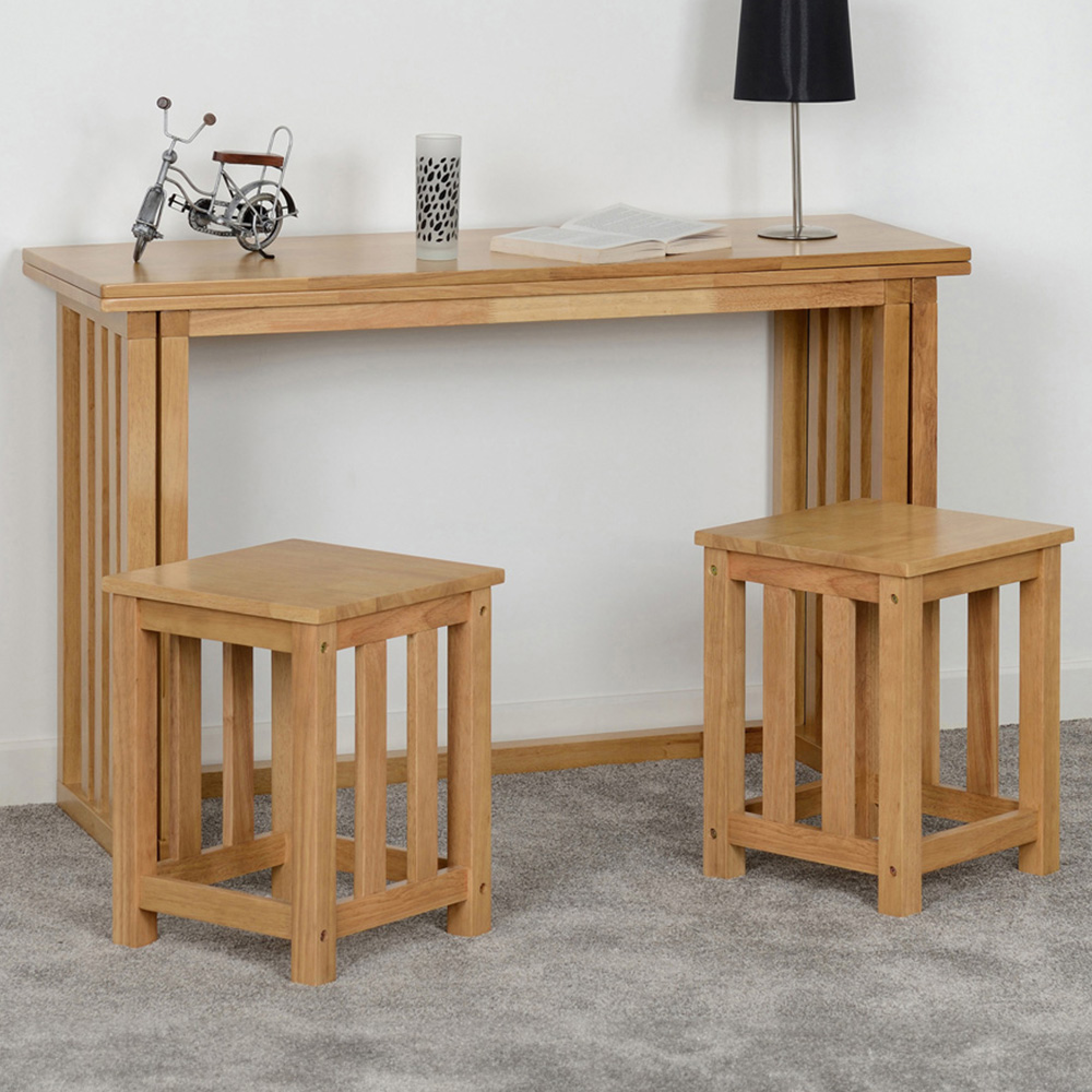 Seconique Richmond 2 Seater Foldaway Dining Set Oak Varnish Image 1