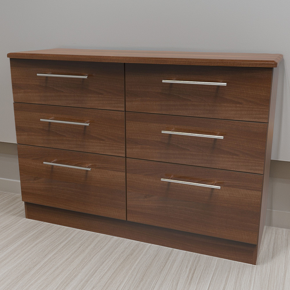 Crowndale Sherwood 6 Drawer Noche Walnut Chest of Drawers Image 1