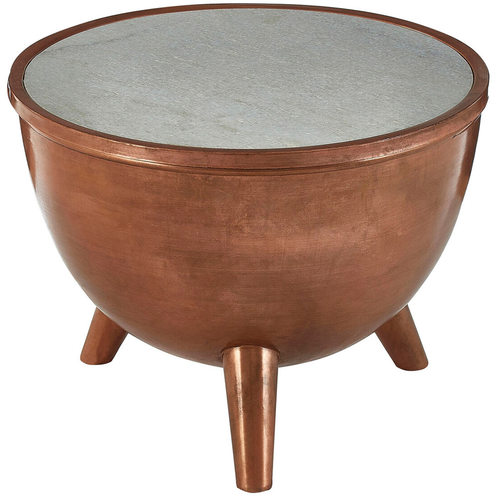 Premier Housewares Crest White Marble Top Coffee Table Image 2