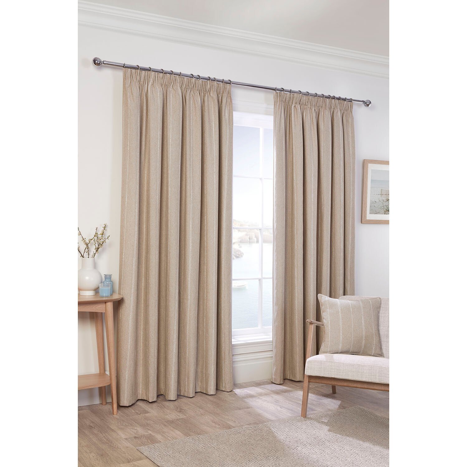 Padstow Thermal Curtain - Natural / 229cm Image 2