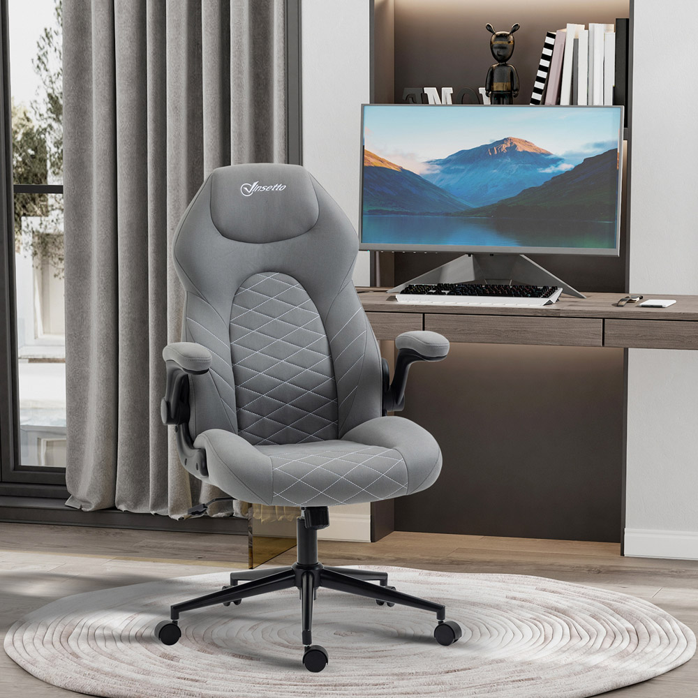 Portland Light Grey Swivel Office Computer Chair Image 4