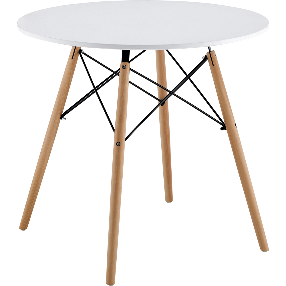 Comfy Living 4 Seater Round Dining Set White and Grey Image 4