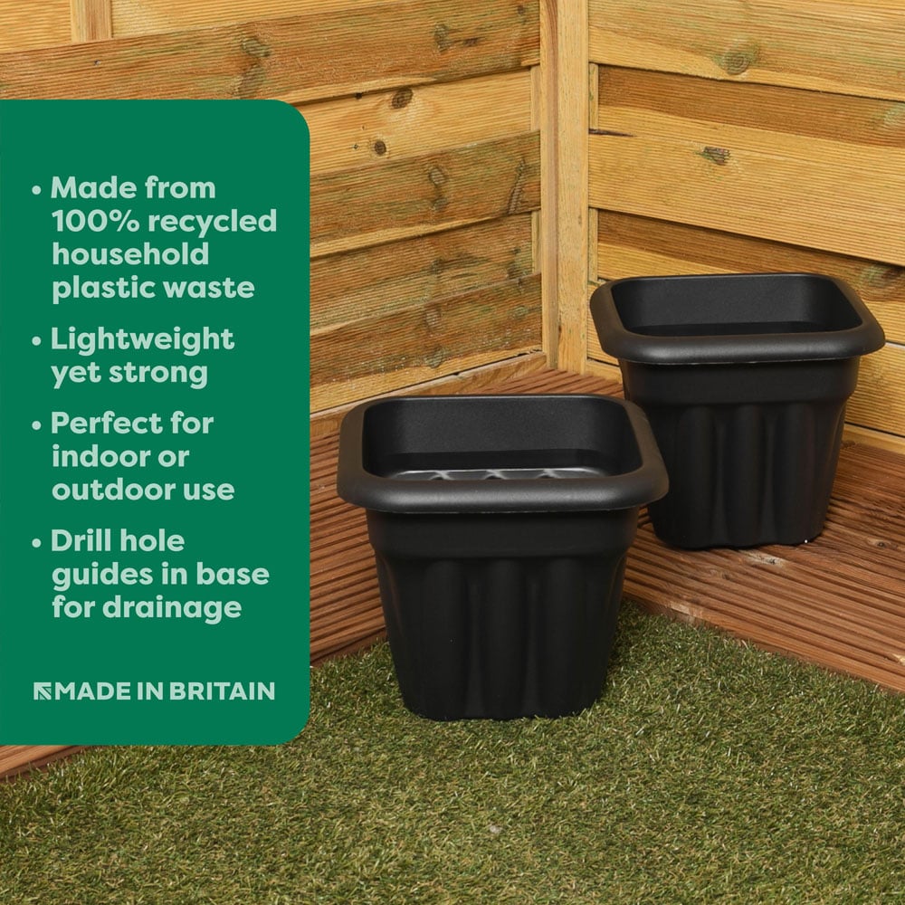 Wham Vista Slate Square Planter 25cm 4 Pack Image 4