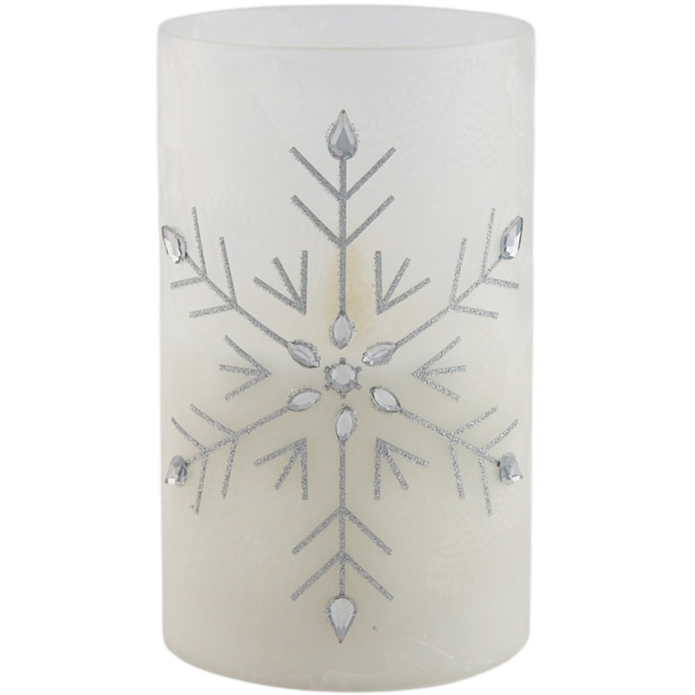 Snowflake LED Candles Set White Image 4