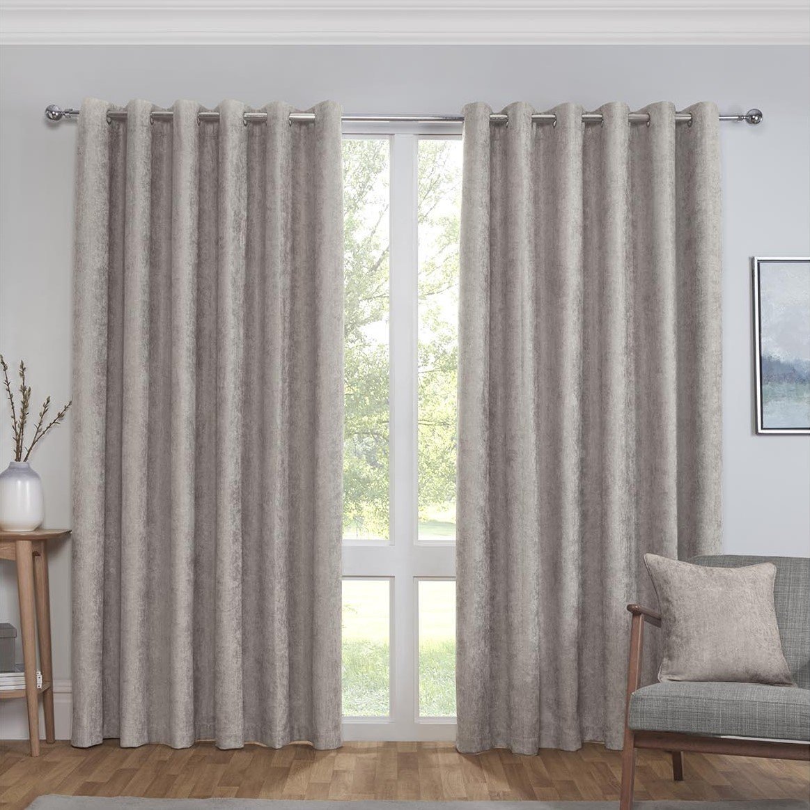Divante Alden Thermal Curtains - Dove Grey / 183cm / 168cm Image 1