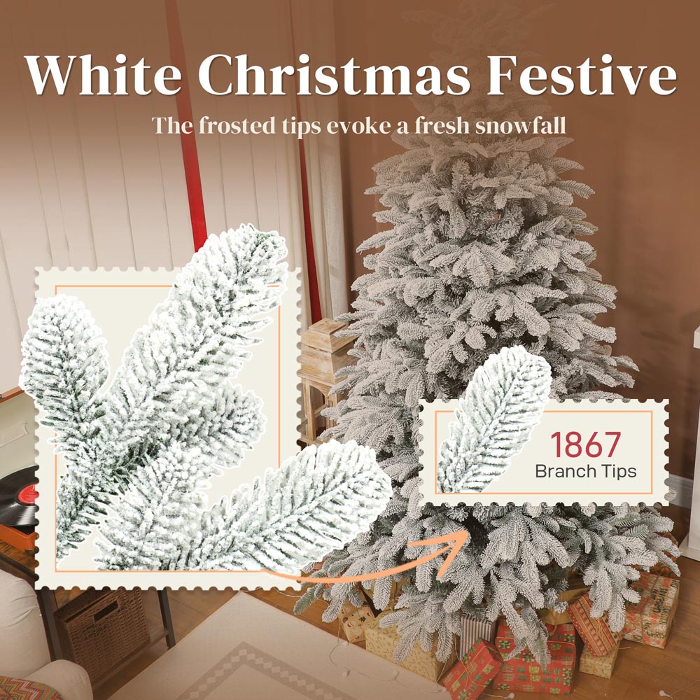 Everglow Snow Flocked Artificial Christmas Tree 7ft Image 5