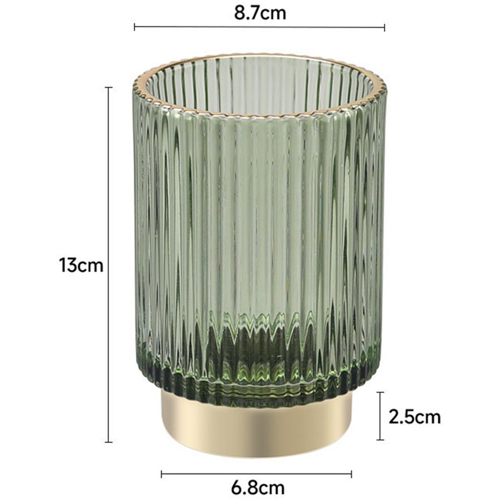 Living and Home Thickened Ribbed Glass Brush Holder Image 8