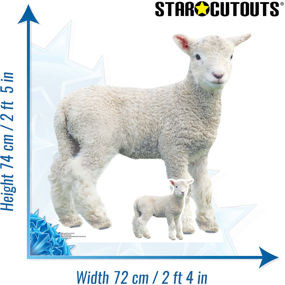Star Cutouts Farm Animal Lamb Cardboard Cutout 2.5ft Image 4
