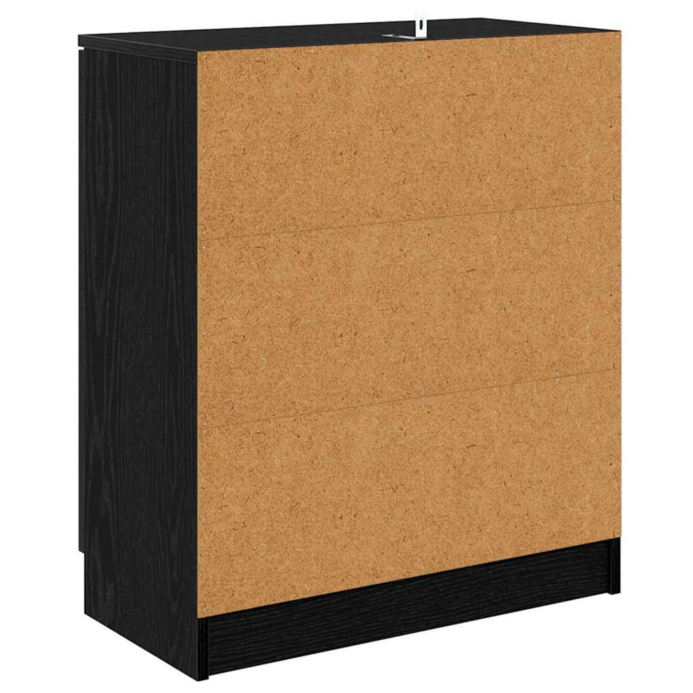 vidaXL 2 Door Single Drawer Black Oak Sideboard Set of 2 Image 9