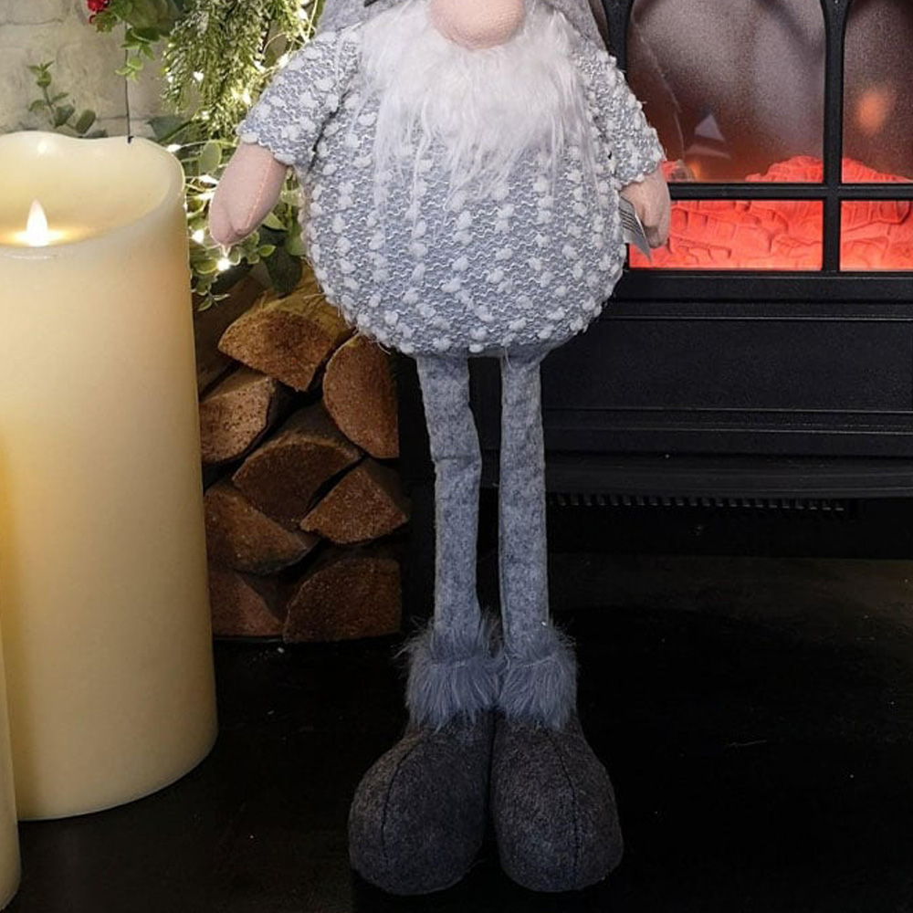 Samuel Alexander Grey Christmas Standing Gonk Christmas Decoration Image 4