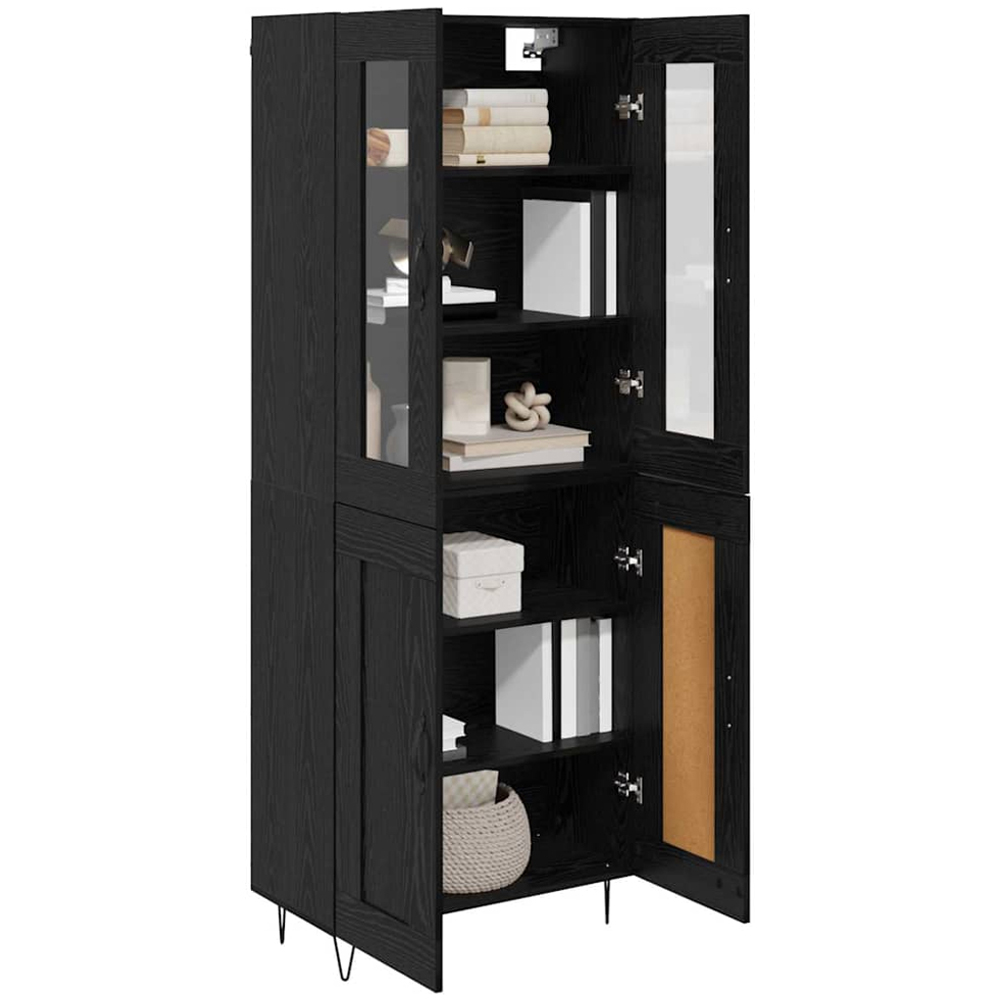 vidaXL 4 Door Black Oak Sideboard Image 3