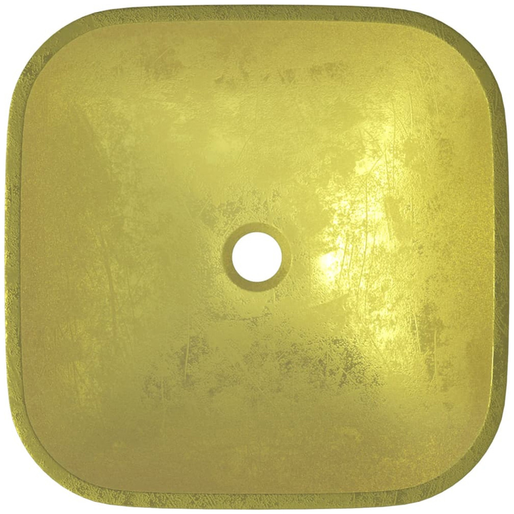 vidaXL Gold Glass Wash Basin 140 x 420 x 420mm Image 3